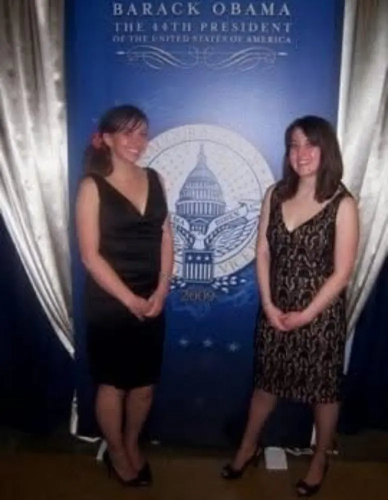 Two women in evening dresses at the 2009 inaugural ball